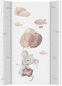 Vystymo kilimėlis Ceba Baby Mouse, 70 cm x 50 cm, balta sp./rožinė sp./ruda sp.