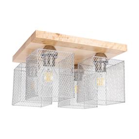 Светильник потолочный Spot-Light Norman, E27, 4 x 25 Вт, хромовый цв. / коричневый цв., 13 x 15.5 см