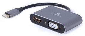 Adapter Cablexpert USB-C - HDMI+VGA A-USB3C-HDMIVGA-01 USB-C male, HDMI/VGA female, 0.15 m, hall v.
