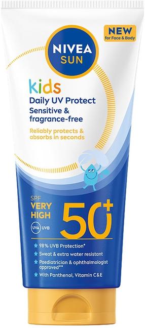 Losjons iedeguma kopšanai ķermenim/sejai Nivea Sun Kids SPF50+, 100 ml