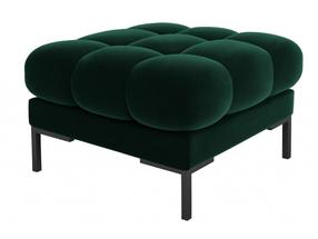 Pufas Micadoni Home Mamaia Velvet, juoda sp./žalia sp., 60 cm x 60 cm x 41 cm