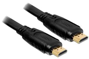 Провод Delock HDMI-A > HDMI-A 3D 4K HDMI 19 pin male, HDMI 19 pin male, 2 м, черный цв.