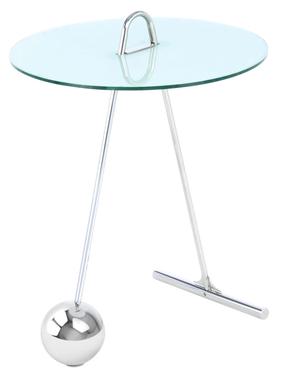Kavos staliukas Kayoom Pendulum 525, balta sp./sidabro sp., 46 cm x 46 cm x 60 cm