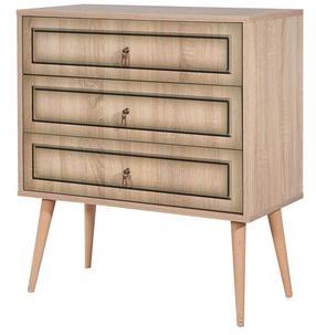 Komoda Kalune Design Trio 421, ąžuolo sp./smėlio sp., 90 cm x 80 cm x 40 cm