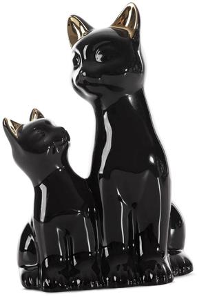 Dekoratyvinė figūrėlė Cat 423324, aukso sp./juoda sp., 15 cm x 11 cm x 22 cm