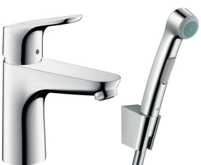 Izlietņu jaucējkrāns Hansgrohe Focus 100 Bidette 1jet, hroma krās.