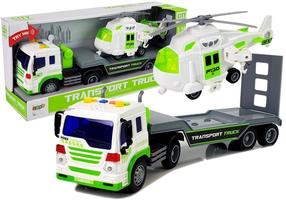  Žaislinių transporto priemonių rinkinys Lean Toys City Service Transport Truck, 1:16, balta sp./žalia sp.