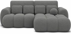 Kampinė sofa - lova Covelion Bouclé Royal 04, pilka sp., dešininė, 167 x 260 cm x 105 cm