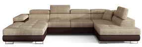 Kampinė sofa Rodrigo Berlin 03, Soft 66, ruda sp./smėlio sp., dešininė, 202 x 345 cm x 90 cm