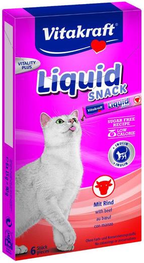 Лакомство для кошек Vitakraft Liquid, говядина, 0.015 кг, 6 шт.