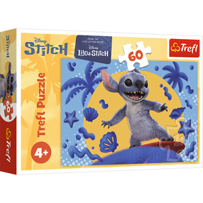 Dėlionė Trefl Disney Stitch A Day With Stitch, 22 cm x 33 cm, 60 vnt., įvairių spalvų