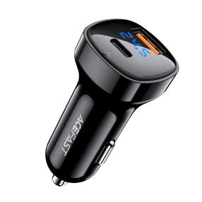 Automobilinis įkroviklis AceFast B4 66W USB-C+USB-A, juoda sp., 66 W