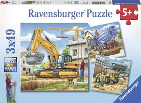 Dėlionė 3in1 Ravensburger Large Construction Machines 3in1, 147 vnt., įvairių spalvų