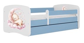 Vaikiška lova Kocot Kids Dream, mėlyna sp./balta sp., 70 x 140 cm, be patalynės dėžės, be čiužinio