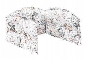 Защитный бортик Thick Zebra & Lion, коричневый цв./белый цв./серый цв., 190 см x 30 см