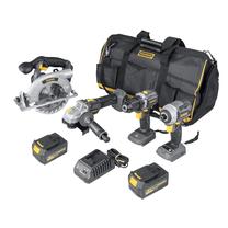 Akumuliatorinių įrankių rinkinys su akumuliatoriumi Grunder CD-B0A18+CS-L1118+CW-B1218E+AG-B0218, 18 V, 4 Ah