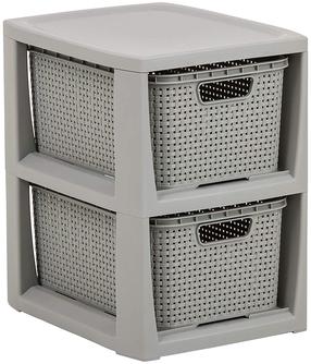 Vonios lentyna Branq Rattan, 29.5 cm x 33 cm x 24 cm, pilka sp.