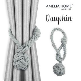 Užuolaidų aksesuaras AmeliaHome Dauphin, 38 cm, pilka sp., 2 vnt.
