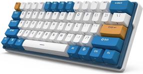 Bezvadu spēļu tastatūra Royal Kludge RK61 Cyan, EN, zila krās./balta krās.