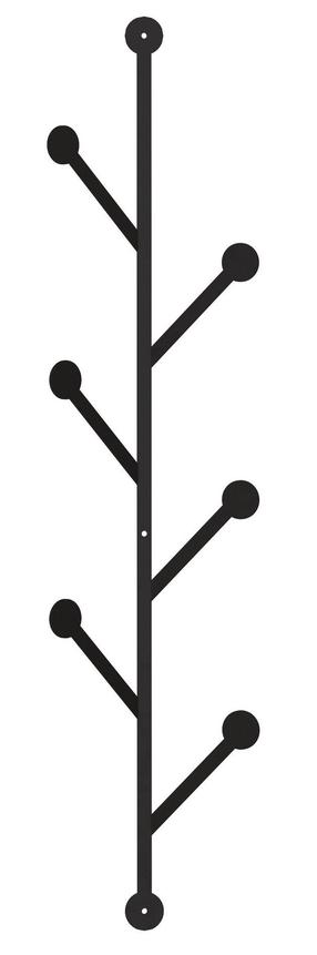 Sienas drēbju pakaramais Kalune Design Ponpon, 94 cm x 22 cm, melna krās.