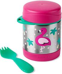 Termosas maistui Skip Hop Zoo Flamingo, 325 ml, 1 m., 8.8 cm, nerūdijantysis plienas, žalia sp./rožinė sp.