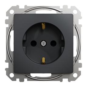 Kištukinis lizdas Schneider Electric Sedna Design SDD114022, su įžeminimu, antracito sp.