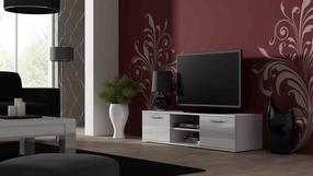 TV staliukas Cama Meble Soho 140, balta sp., 140 cm x 43 cm x 37 cm
