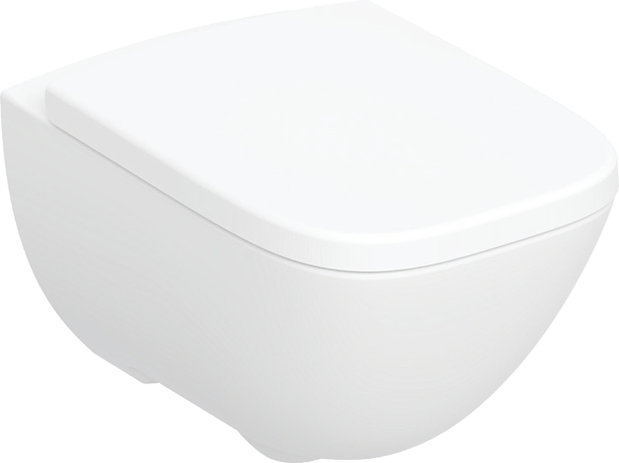 WC-pott, seinapealne Geberit, kaanega, 520 mm x 355 mm