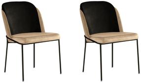 Kėdžių rinkinys Kalune Design DR 145 V2 974NMB1717, matinė, juoda sp./kreminė sp., 55 cm x 54 cm x 86 cm, 2 vnt.