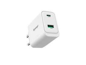 Adapteris Sponge C2 45W GaN, USB-C/USB-A, balta krās.