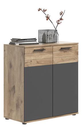 Komoda MC Akcent Mason X12B8901, ruda sp./pilka sp., 87 cm x 40 cm x 80 cm