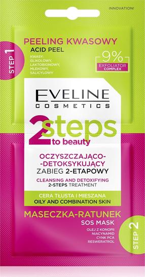 Veido kaukė Eveline 2 Steps To Beauty, 4 ml, 2 vnt.