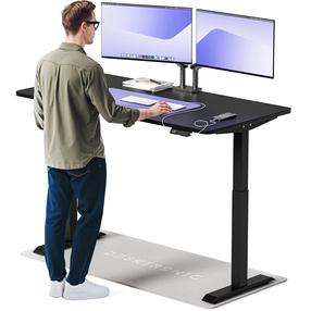 Datorgalds regulējams augstums Desktronic HomeOne, 160 cm x 80 cm, 72 - 119 cm, melns krās.
