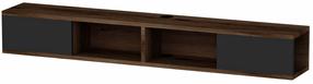 Televizoriaus spintelė Kalune Design Mayer, antracito sp./šviesiai riešuto sp., 22 cm x 140 cm x 19.6 cm