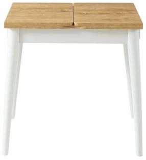 Valgomojo stalas išskleidžiamas Kalune Design Totem 3045, ąžuolo sp./balta sp., 80 - 160 cm x 80 cm x 75 cm