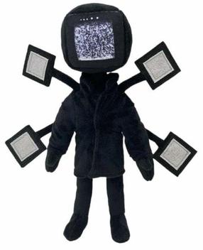 Pliušinis žaislas Skibidi Toilet TV Man, juoda sp., 28 cm