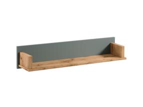 Sieninė lentyna Gala Meble Indygo, 110 cm x 22 cm, ąžuolo sp./žalia sp.