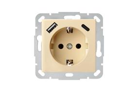 Kontaktligzda Liregus Epsilon IUK-3-01.E/S, Iezemēta rozete, bēša krās.