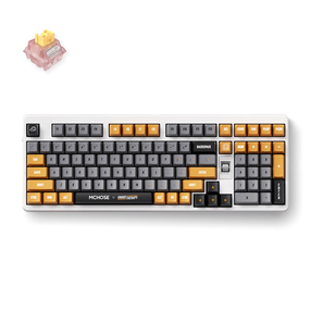Belaidė žaidimų klaviatūra Mchose UT98 Silent Peach V3 HW-UT98-4, Anglų (US), balta sp./oranžinė sp./pilka sp.