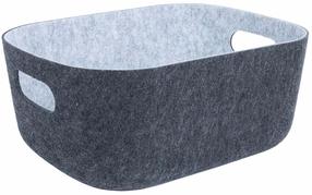 Корзина Home4you Lido Pop, войлок, 32 см x 24 см, серый цв./графитовый цв.