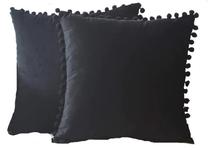 Dekoratyvinės pagalvėlės užvalkalas, juoda sp., 45 cm x 45 cm, 2 vnt.