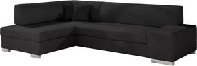 Kampinė sofa Fabio Soft 11, juoda sp., kairinė, 167 x 268 cm x 73 cm