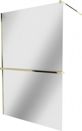 Dušas siena Mexen Kioto+ Walk-In, 90 cm x 200 cm, zelta krās./rūdītais