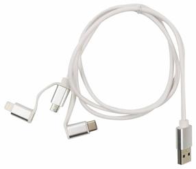 Laidas Mob:a 1450006, USB Type C/Lightning/USB Mini Type B/USB Type A, 100 cm, balta sp.