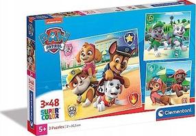 Puzle 3in1 Clementoni Super Color Paw Patrol 25301, 21 cm x 20.5 cm, 144 gab., daudzkrāsaina