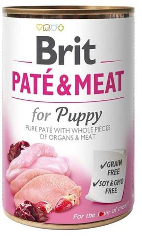 Влажный корм для собак Brit Paté & Meat 8595602530335, курица/индюшатина, 0.4 кг