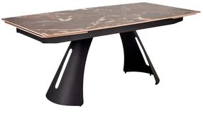 Valgomojo stalas išskleidžiamas Marvin, dark red marble sp., 180 - 260 cm x 95 cm x 77 cm