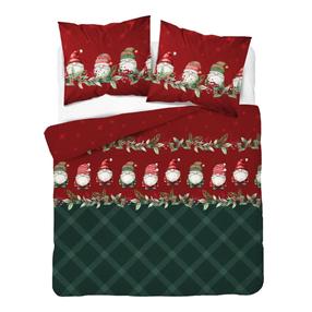 Kalėdinis patalynės užvalkalų komplektas PCF-12, baltas/raudonas/žalias, 160 x 200 cm