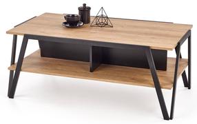 Žurnalinis staliukas Volta, ąžuolo/juoda, 113 cm x 63 cm x 45 cm