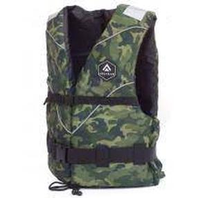 Glābšanas veste pieaugušajiem Camo, zaļa krās., S/M, 40 - 60 kg